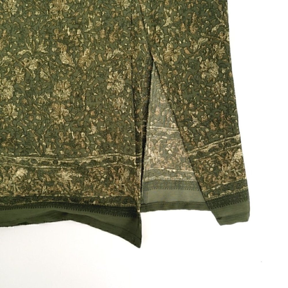 Penman's Women's Vtg Olive Green Floral Skirt - Picture 3 of 9